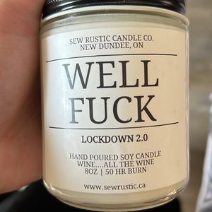 Hand poured beautiful light smell with funny label